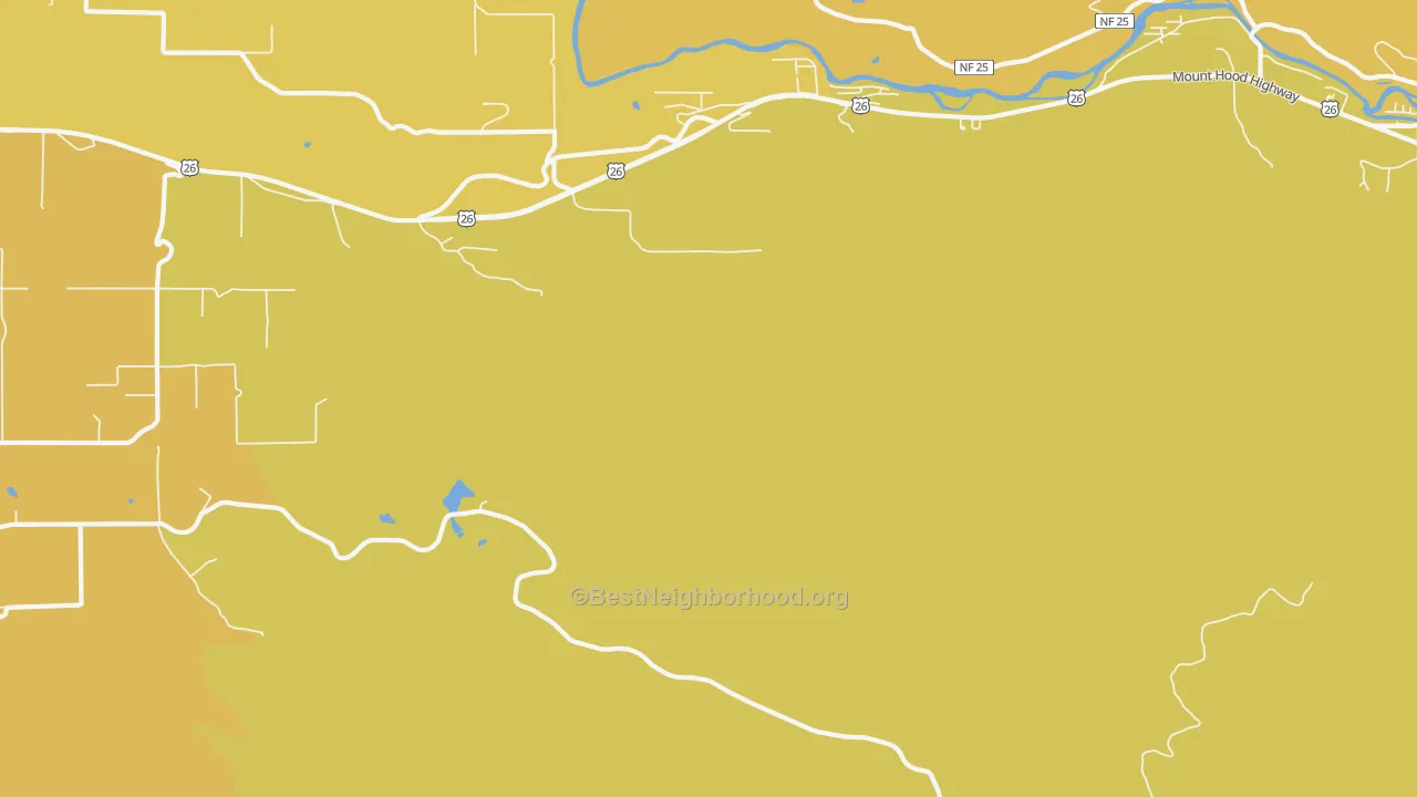 Map of the best neighborhoods in the Cherryville area, with better matches in green and worse matches in red