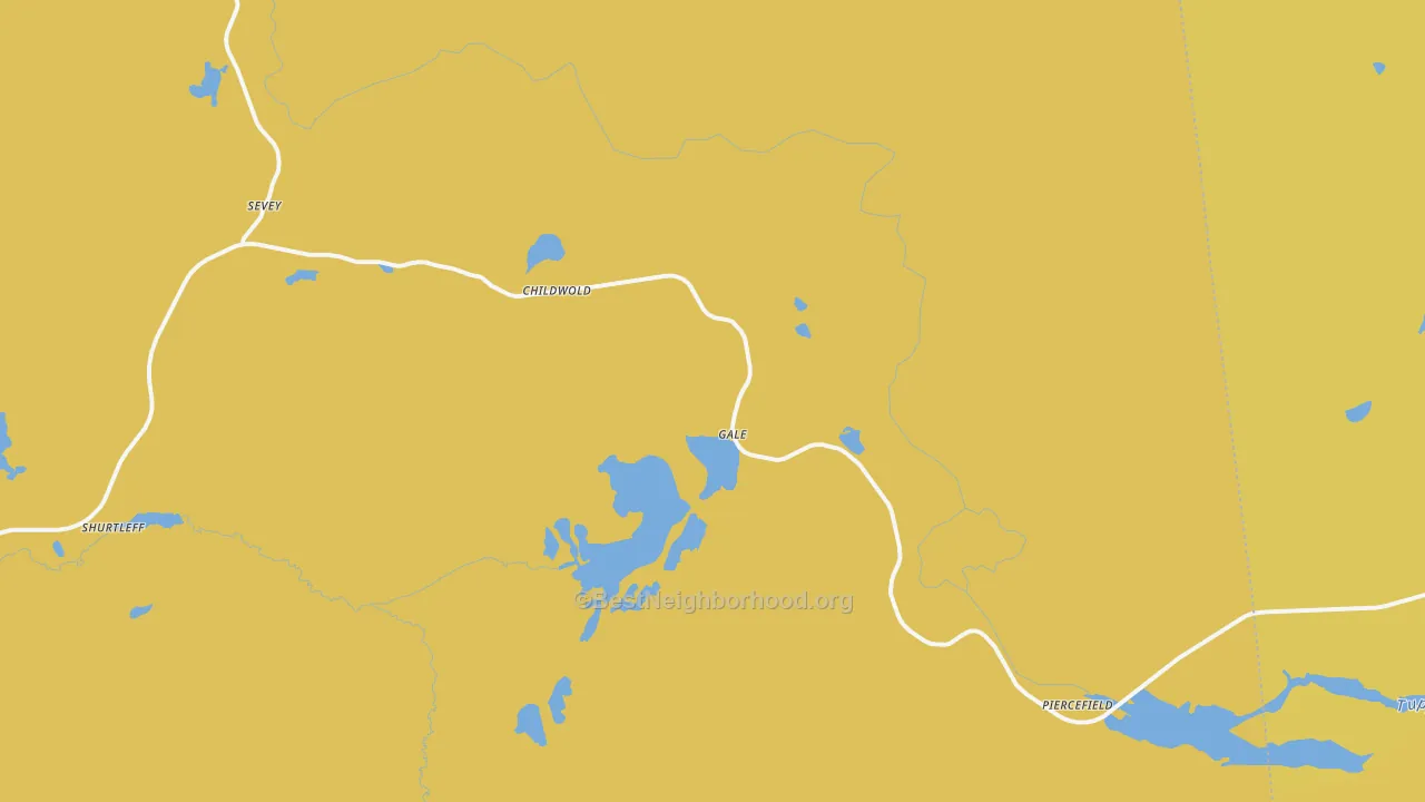 Map of the best neighborhoods in the Childwold area, with better matches in green and worse matches in red