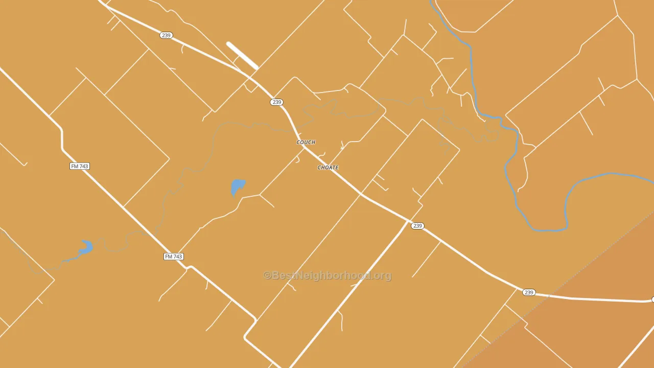 Map of the best neighborhoods in the Choate area, with better matches in green and worse matches in red