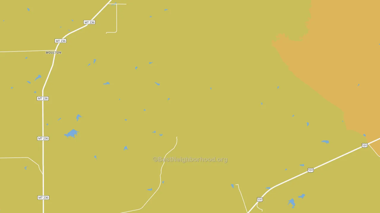 Map of the best neighborhoods in the Christina area, with better matches in green and worse matches in red