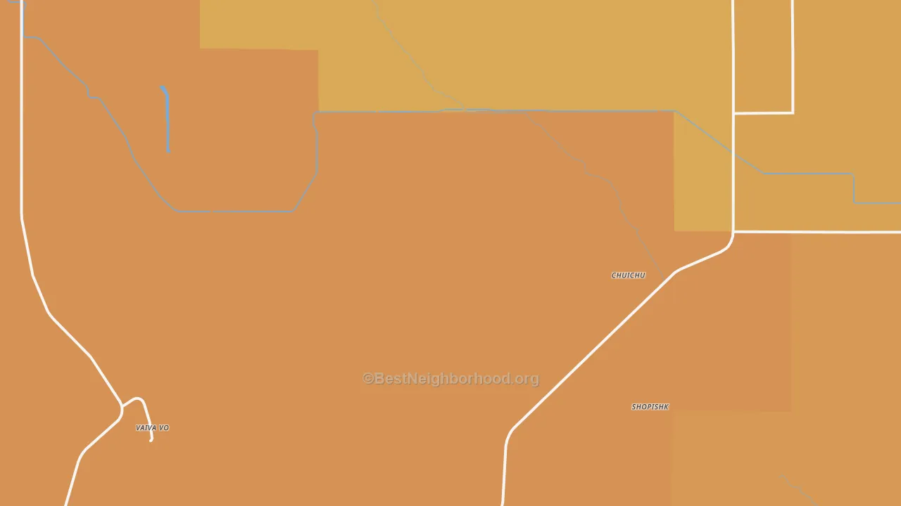 Map of the best neighborhoods in the Chuichu area, with better matches in green and worse matches in red