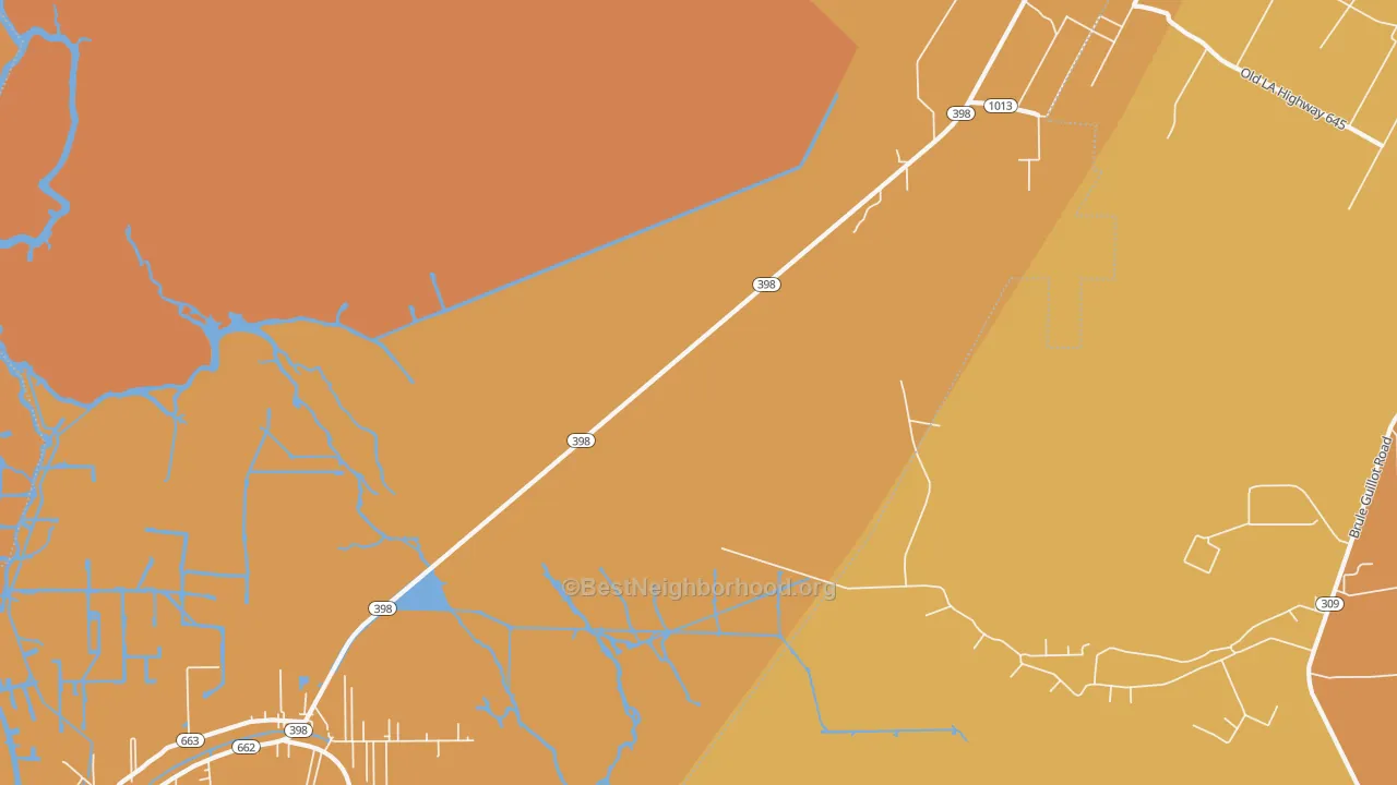 Map of the best neighborhoods in the Chula area, with better matches in green and worse matches in red