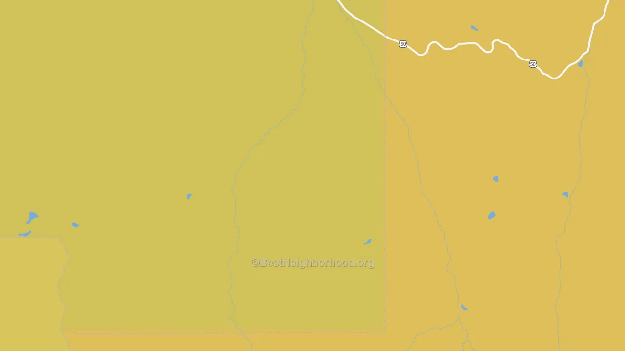 Map of the best neighborhoods in the Cimarron area, with better matches in green and worse matches in red