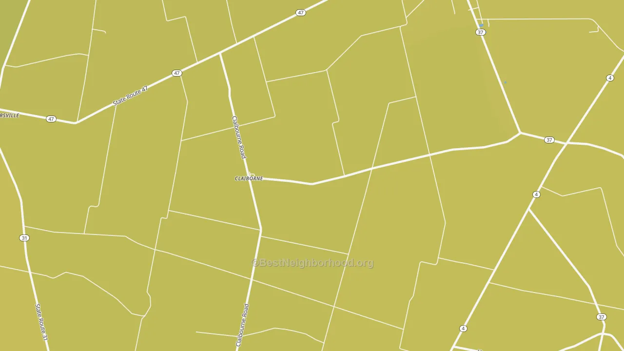 Map of the best neighborhoods in the Claiborne area, with better matches in green and worse matches in red