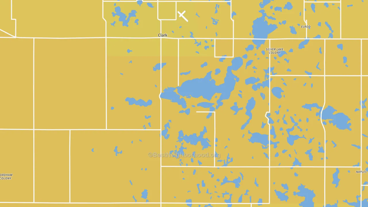 Map of the best neighborhoods in the Clark County area, with better matches in green and worse matches in red