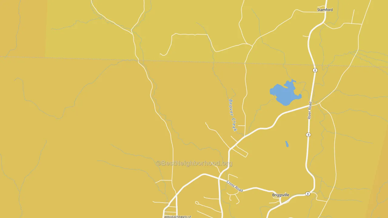 Map of the best neighborhoods in the Clarksburg area, with better matches in green and worse matches in red