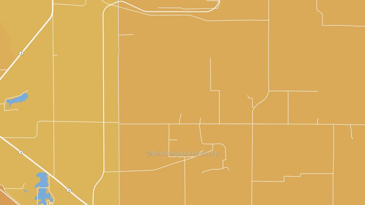 Map of the best neighborhoods in the Clarmin area, with better matches in green and worse matches in red