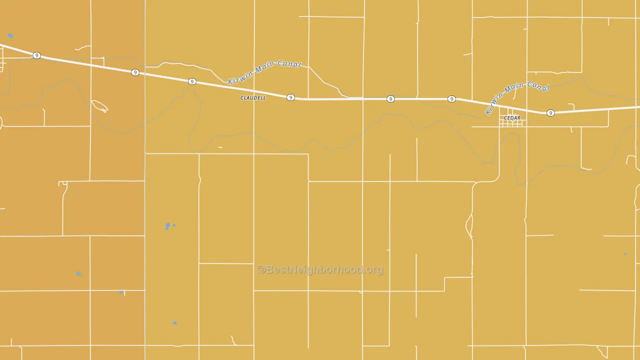 Map of the best neighborhoods in the Claudell area, with better matches in green and worse matches in red