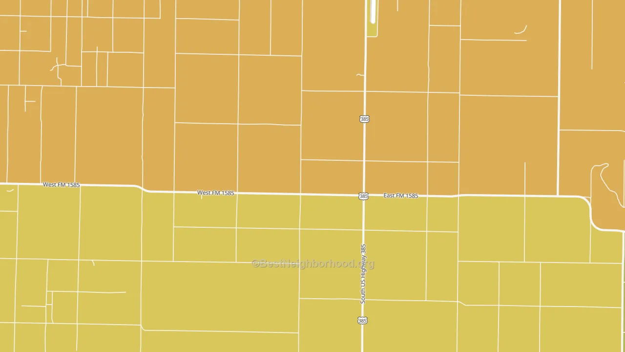 Map of the best neighborhoods in the Clauene area, with better matches in green and worse matches in red