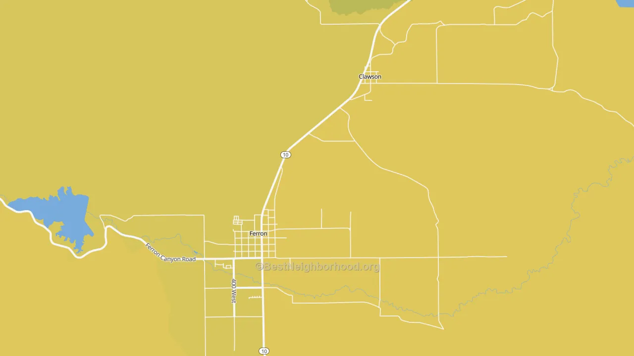 Map of the best neighborhoods in the Clawson area, with better matches in green and worse matches in red
