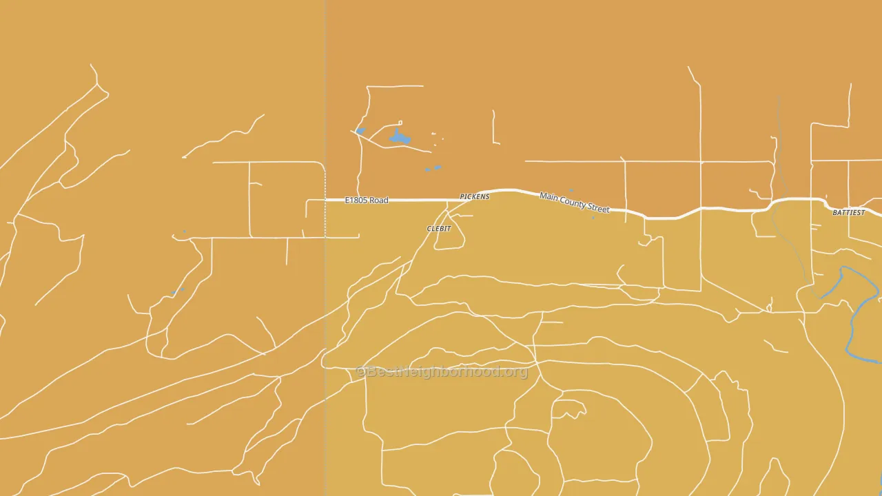 Map of the best neighborhoods in the Clebit area, with better matches in green and worse matches in red