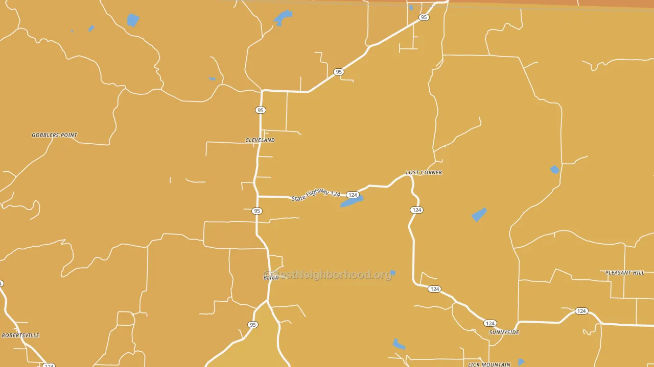 Map of the best neighborhoods in the Cleveland area, with better matches in green and worse matches in red