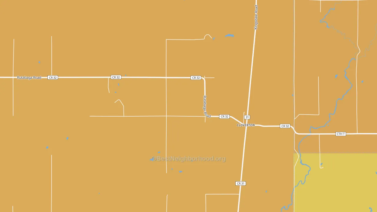 Map of the best neighborhoods in the Cloverton area, with better matches in green and worse matches in red