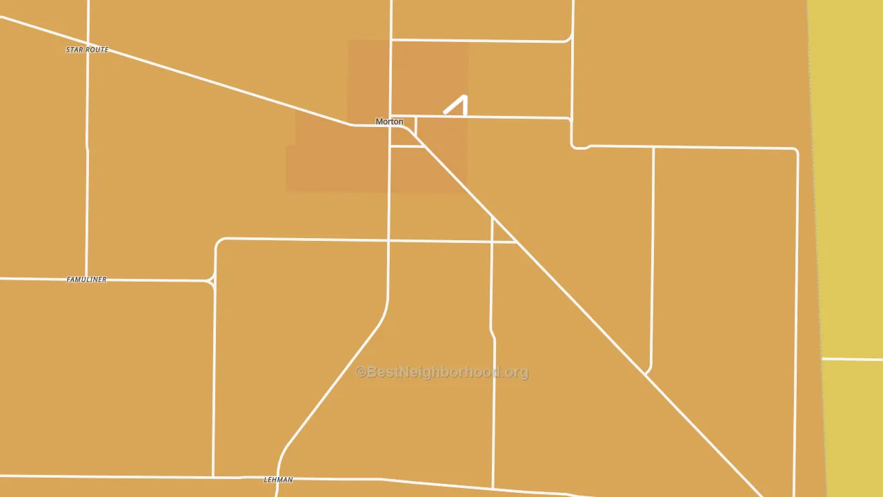 Map of the best neighborhoods in the Cochran County area, with better matches in green and worse matches in red