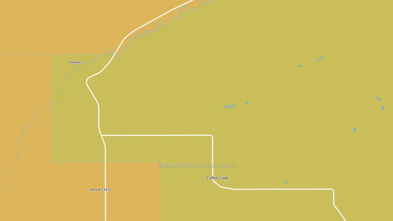 Map of the best neighborhoods in the Coffee Creek area, with better matches in green and worse matches in red