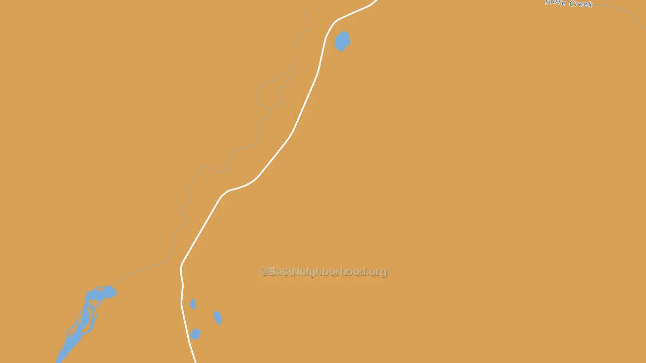 Map of the best neighborhoods in the Coldfoot area, with better matches in green and worse matches in red