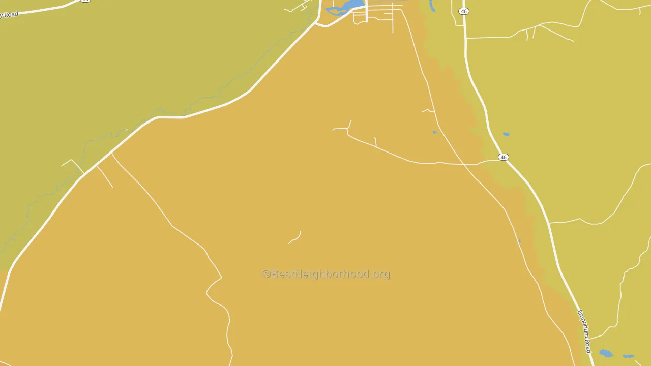 Map of the best neighborhoods in the Colegrove area, with better matches in green and worse matches in red