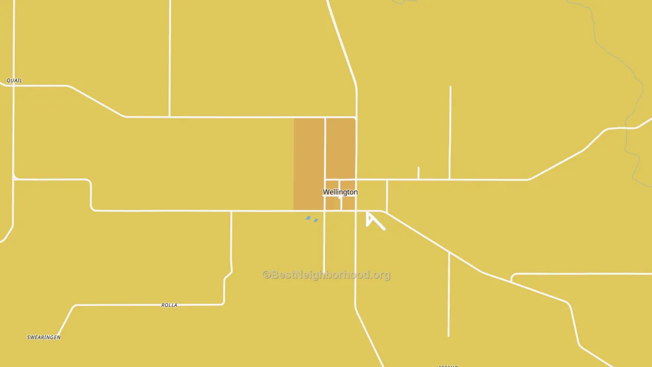 Map of the best neighborhoods in the Collingsworth County area, with better matches in green and worse matches in red