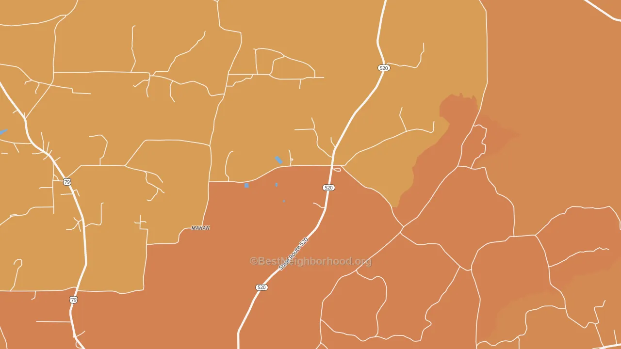 Map of the best neighborhoods in the Colquitt area, with better matches in green and worse matches in red