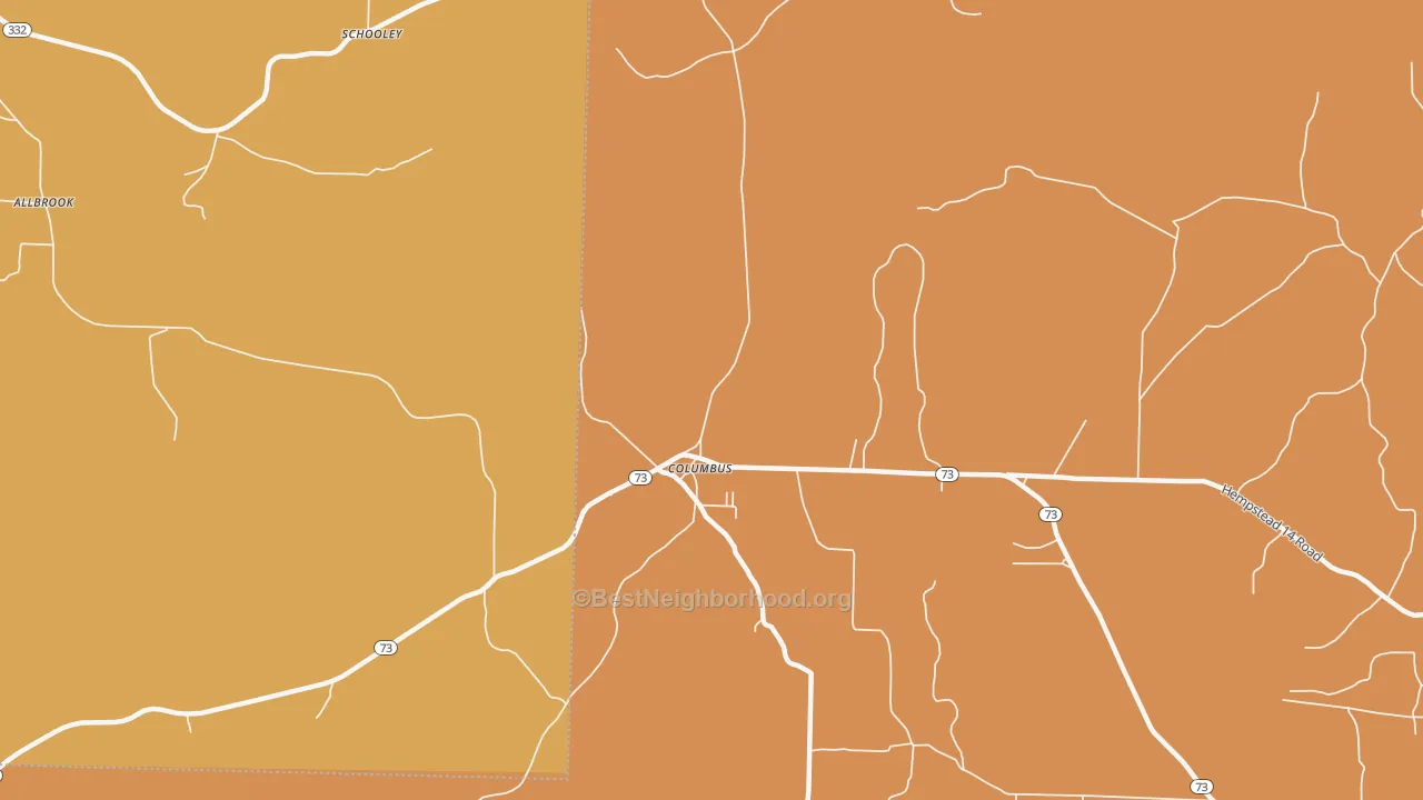 Map of the best neighborhoods in the Columbus area, with better matches in green and worse matches in red