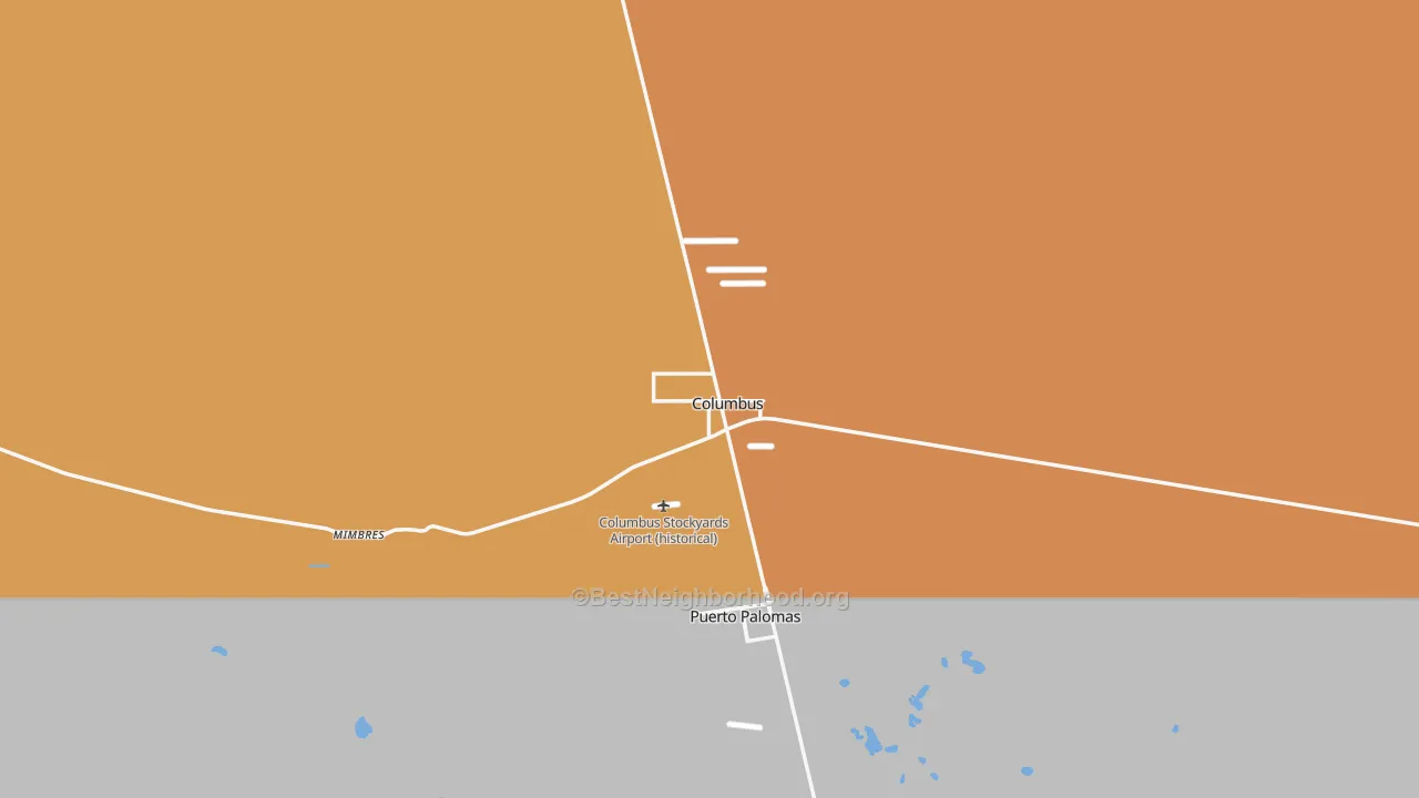 Map of the best neighborhoods in the Columbus area, with better matches in green and worse matches in red