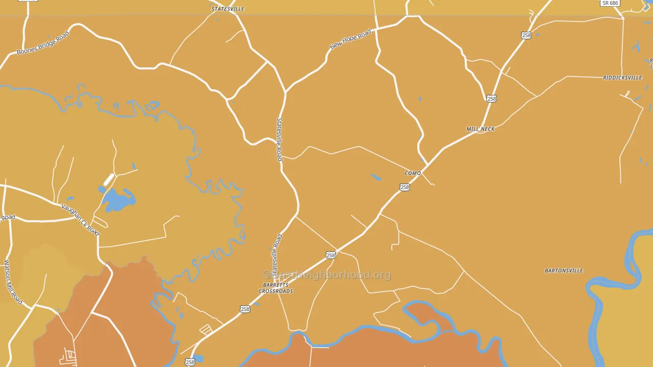 Map of the best neighborhoods in the Como area, with better matches in green and worse matches in red