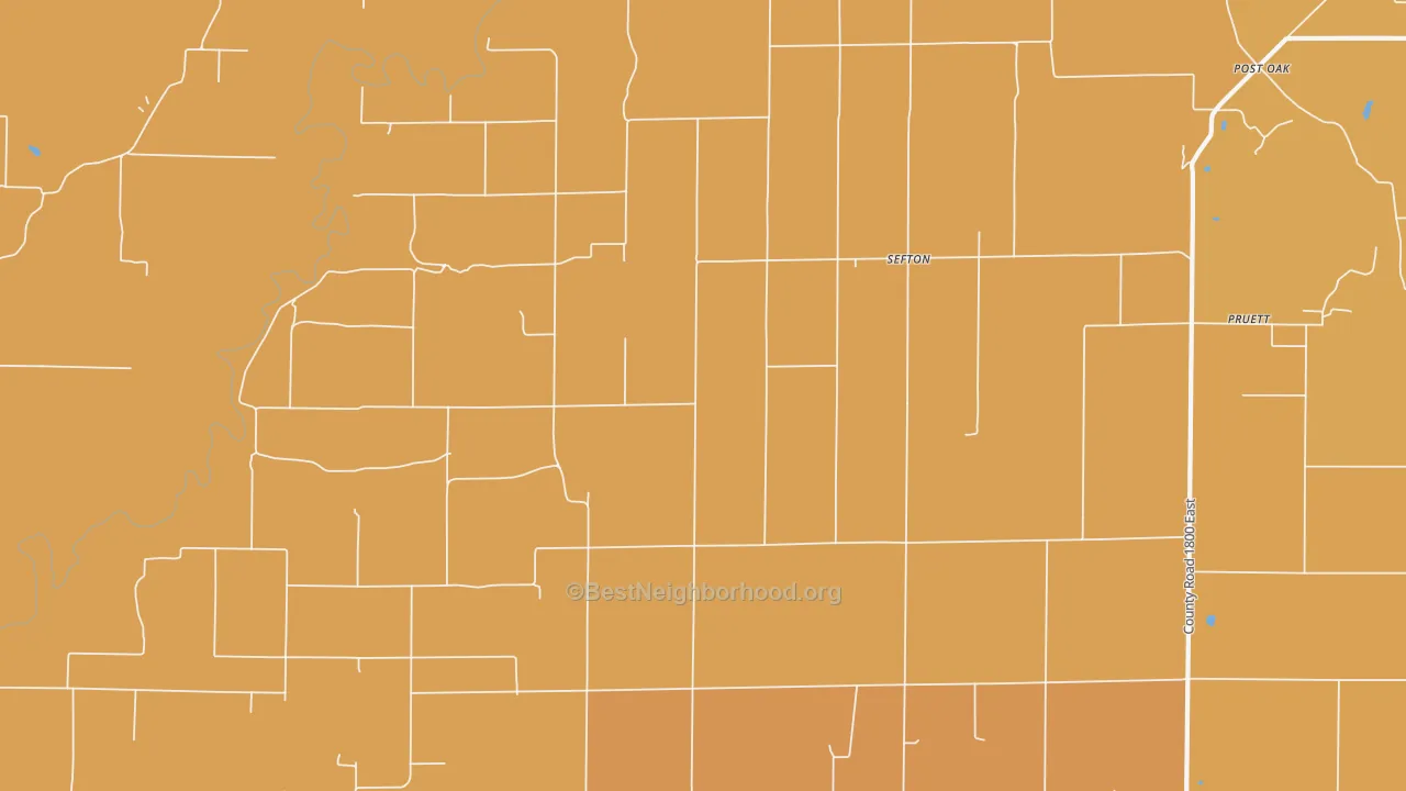 Map of the best neighborhoods in the Confidence area, with better matches in green and worse matches in red