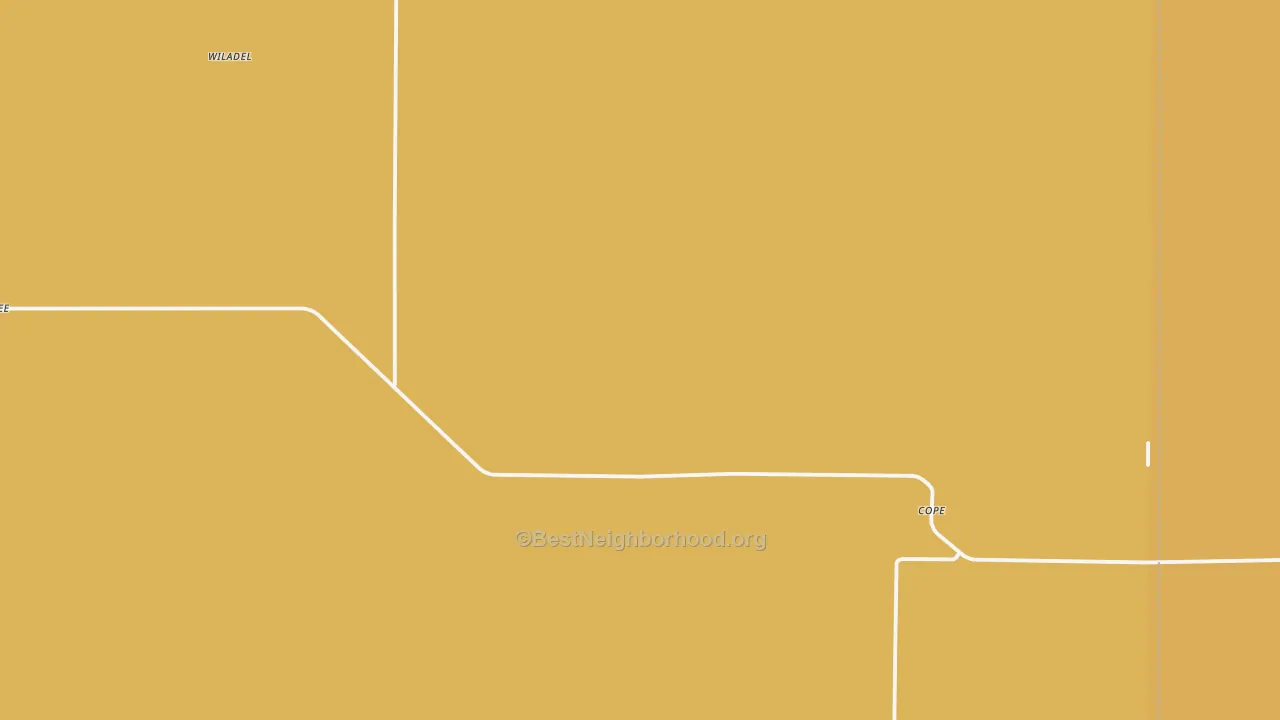 Map of the best neighborhoods in the Cope area, with better matches in green and worse matches in red