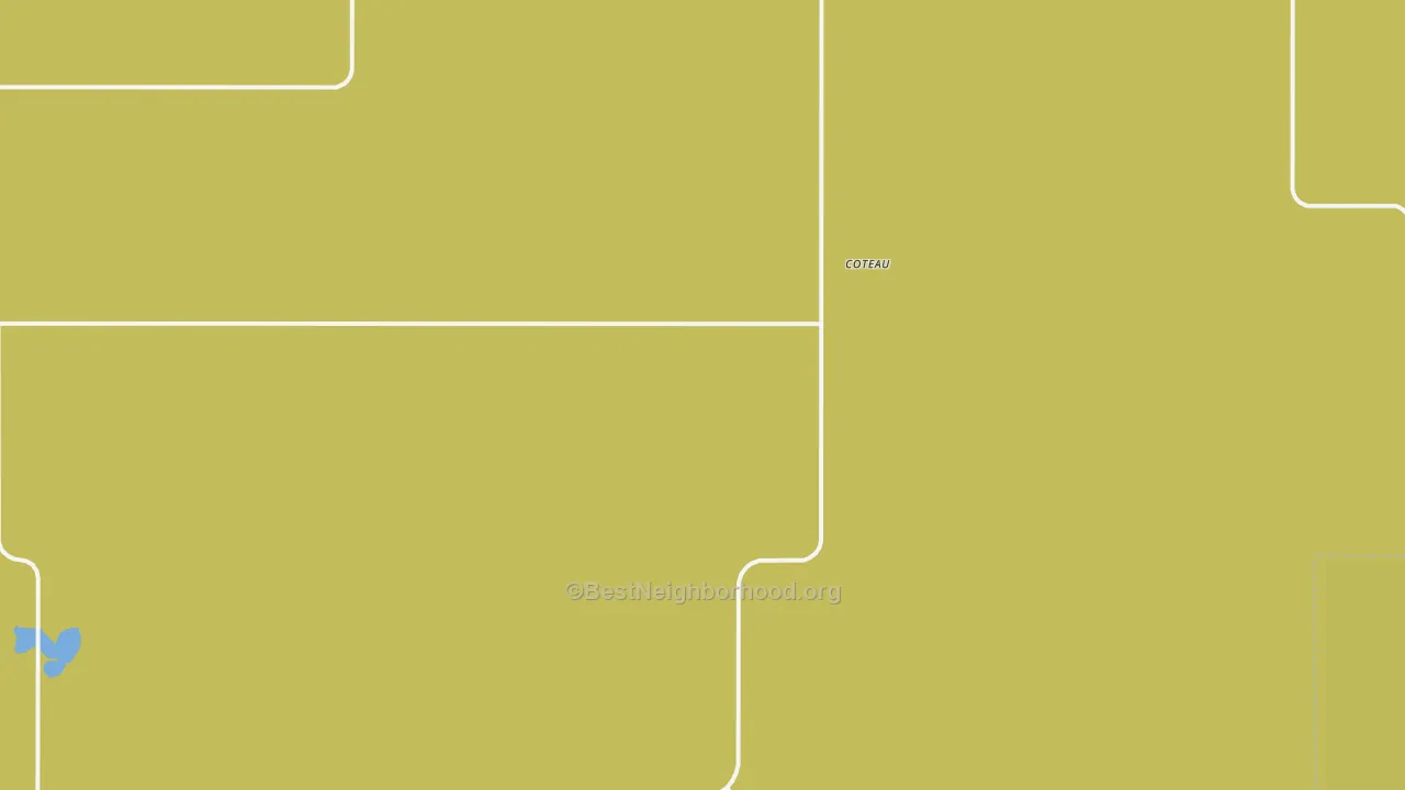 Map of the best neighborhoods in the Coteau area, with better matches in green and worse matches in red