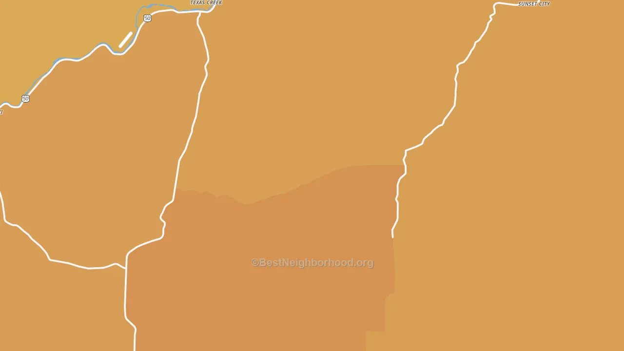 Map of the best neighborhoods in the Cotopaxi area, with better matches in green and worse matches in red