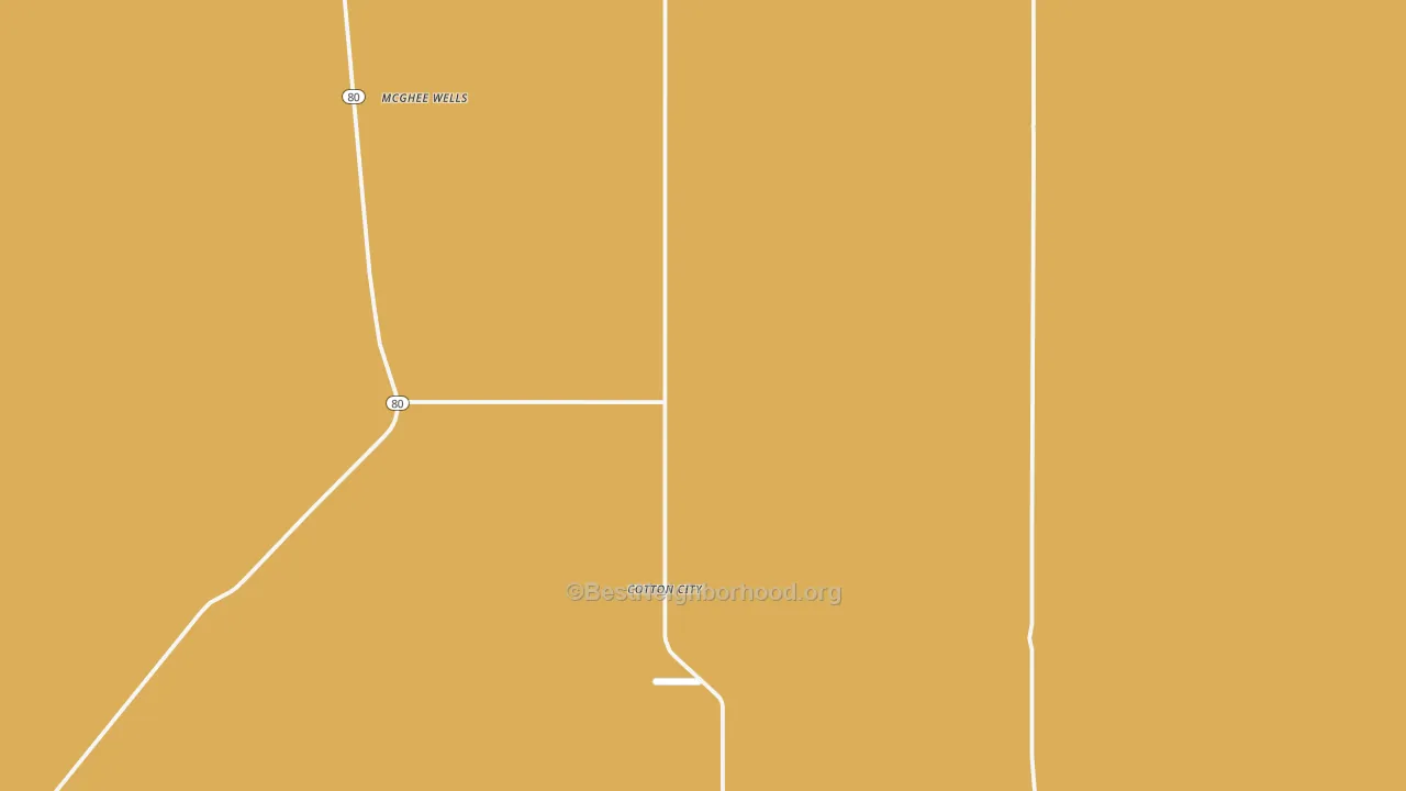 Map of the best neighborhoods in the Cotton City area, with better matches in green and worse matches in red