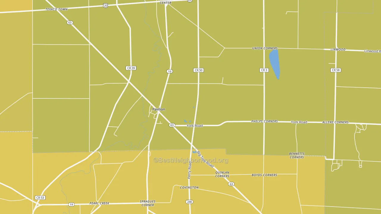 Map of the best neighborhoods in the Craigs area, with better matches in green and worse matches in red
