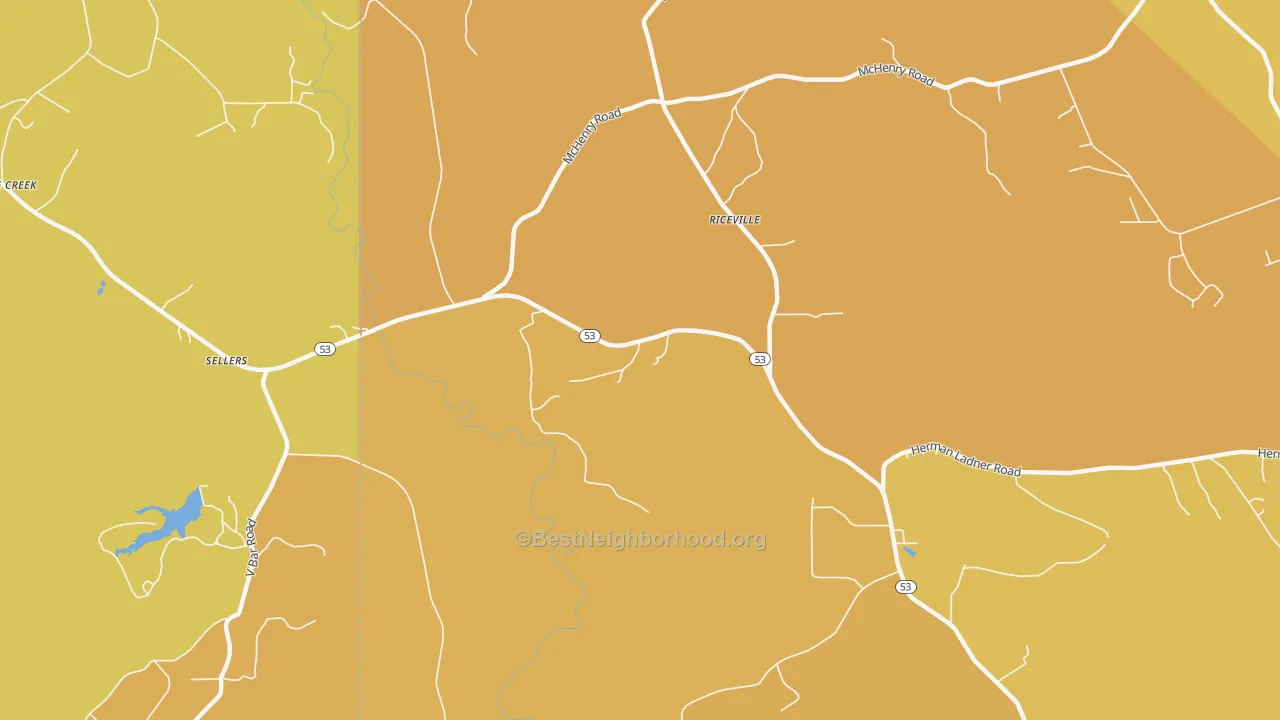Map of the best neighborhoods in the Crane Creek area, with better matches in green and worse matches in red