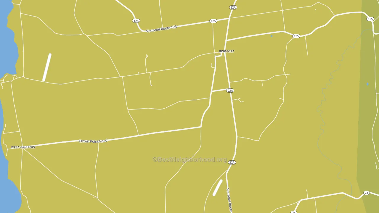 Map of the best neighborhoods in the Cream Hill area, with better matches in green and worse matches in red