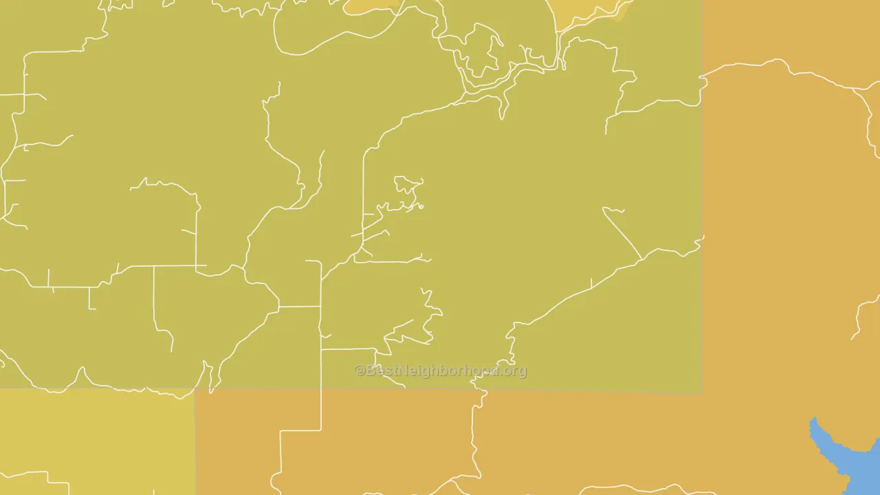 Map of the best neighborhoods in the Crescent area, with better matches in green and worse matches in red