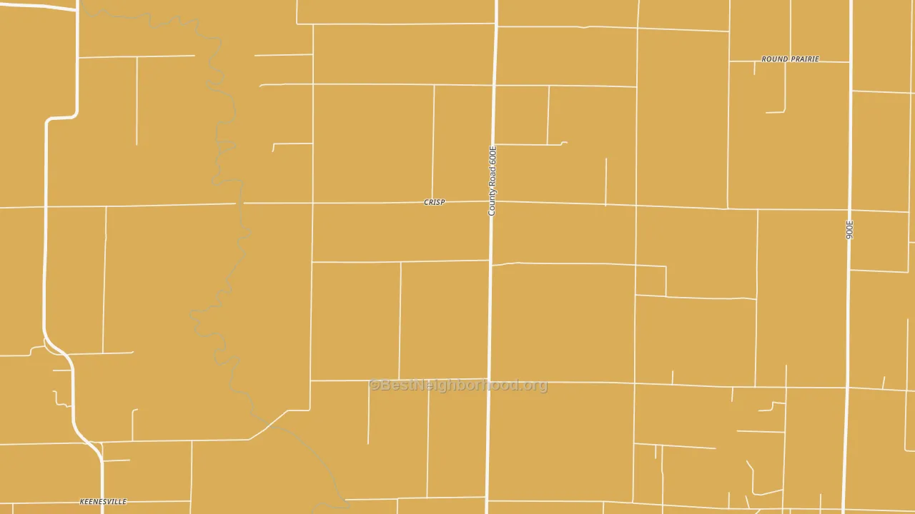 Map of the best neighborhoods in the Crisp area, with better matches in green and worse matches in red