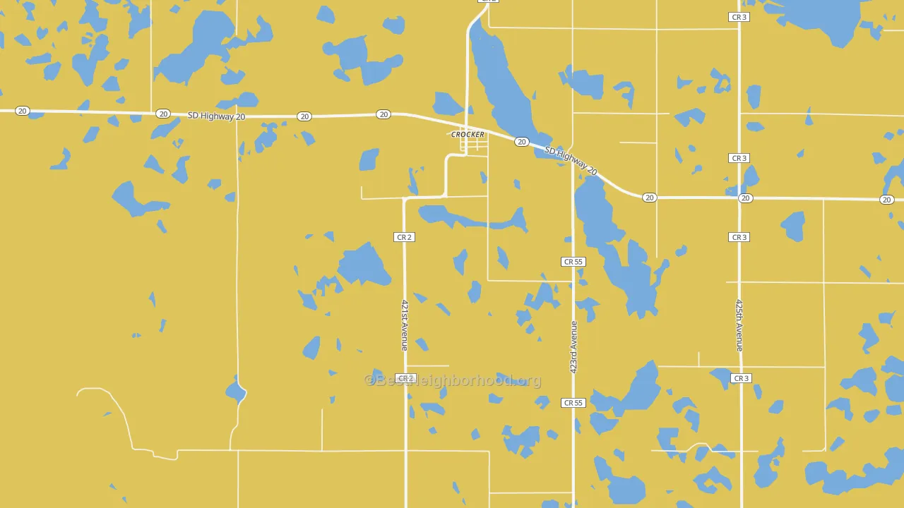 Map of the best neighborhoods in the Crocker area, with better matches in green and worse matches in red