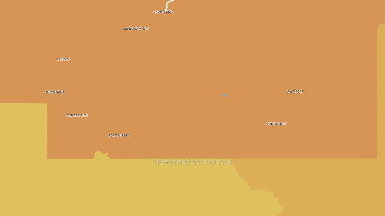 Map of the best neighborhoods in the Crown King area, with better matches in green and worse matches in red