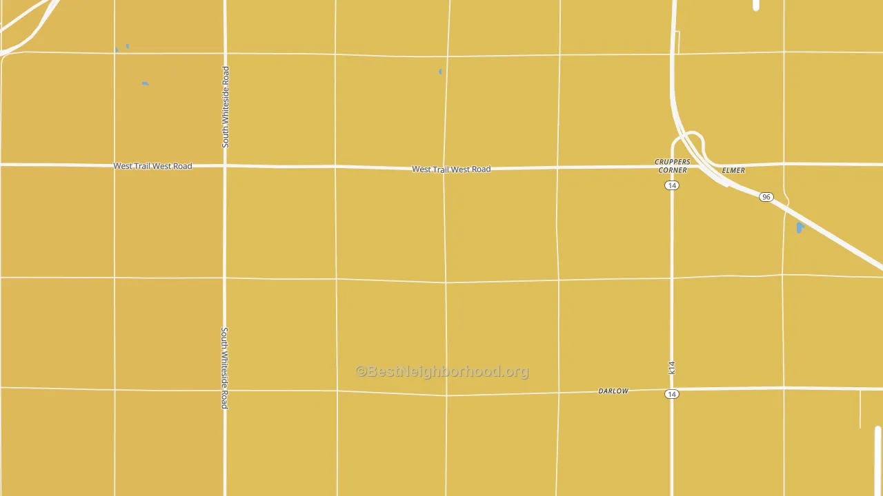 Map of the best neighborhoods in the Cruppers Corner area, with better matches in green and worse matches in red