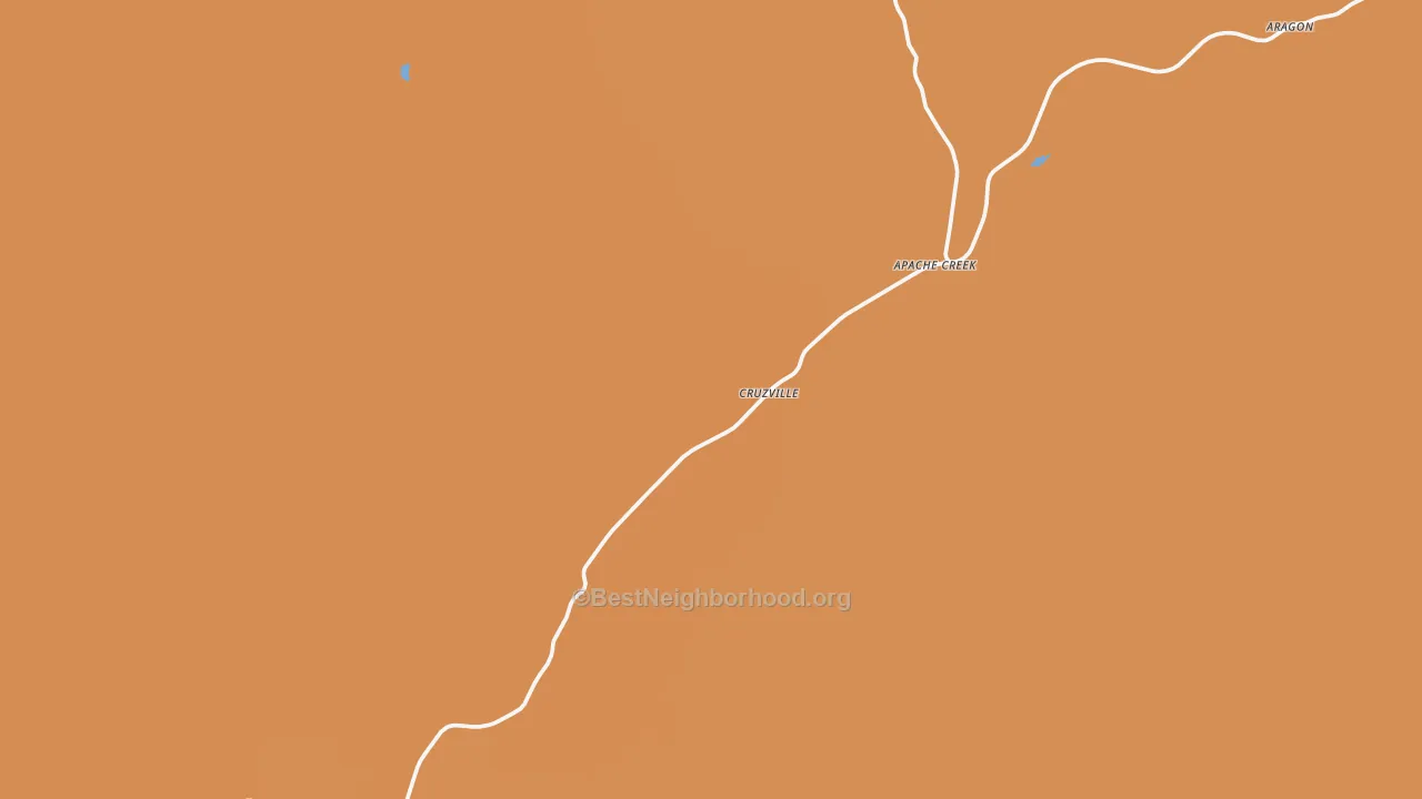 Map of the best neighborhoods in the Cruzville area, with better matches in green and worse matches in red