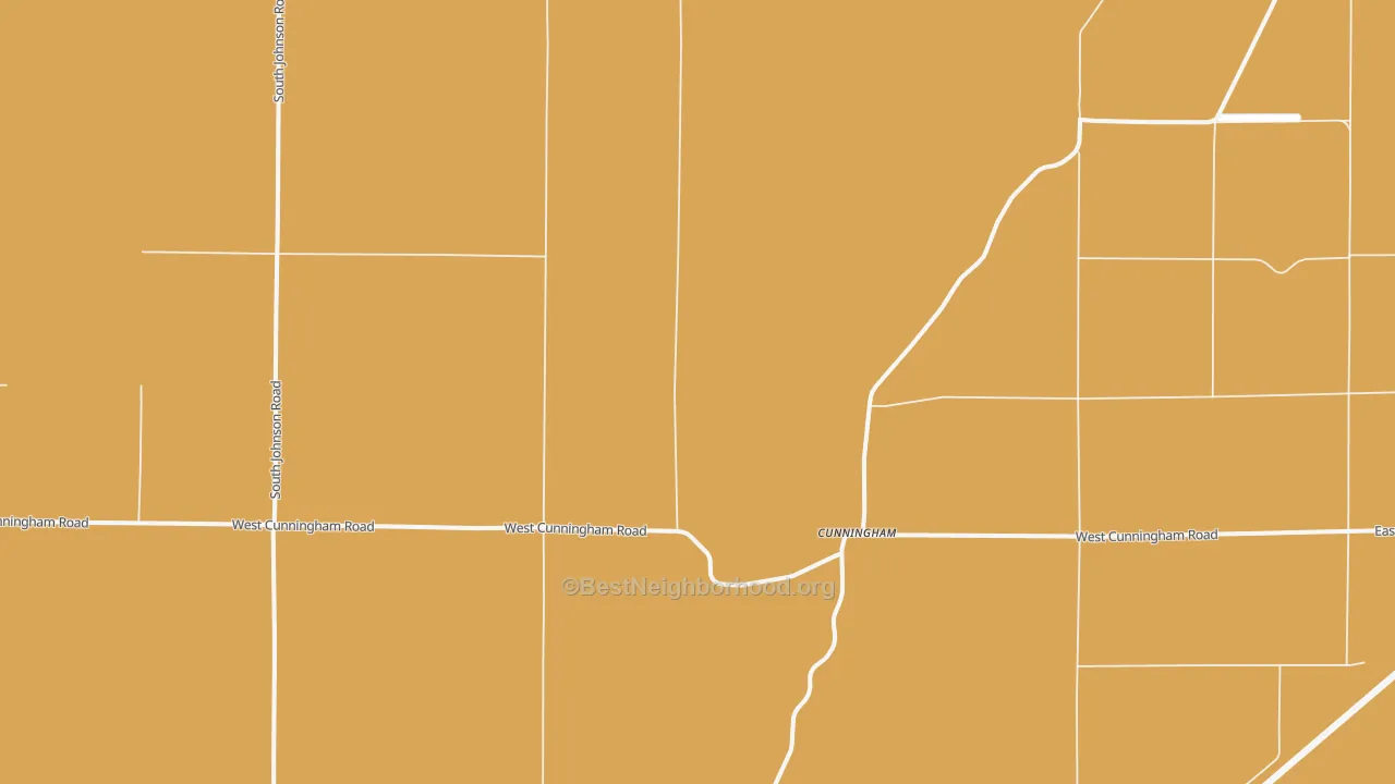 Map of the best neighborhoods in the Cunningham area, with better matches in green and worse matches in red