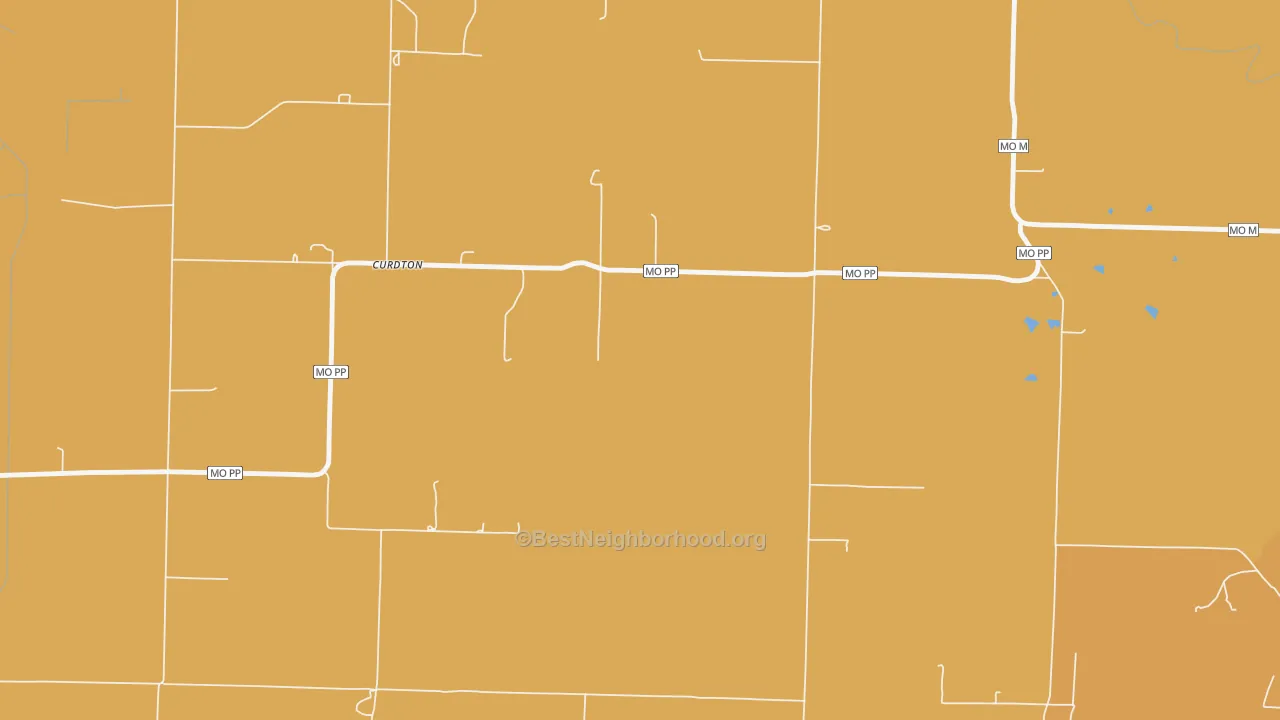 Map of the best neighborhoods in the Curdton area, with better matches in green and worse matches in red