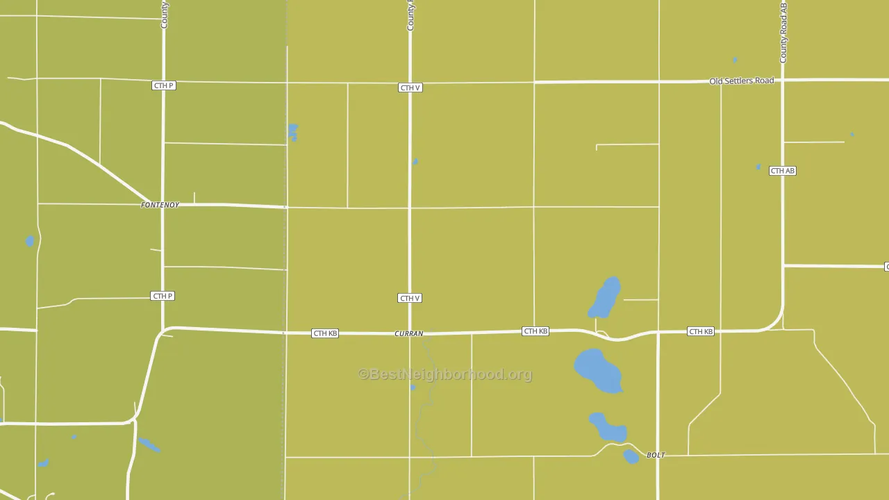 Map of the best neighborhoods in the Curran area, with better matches in green and worse matches in red