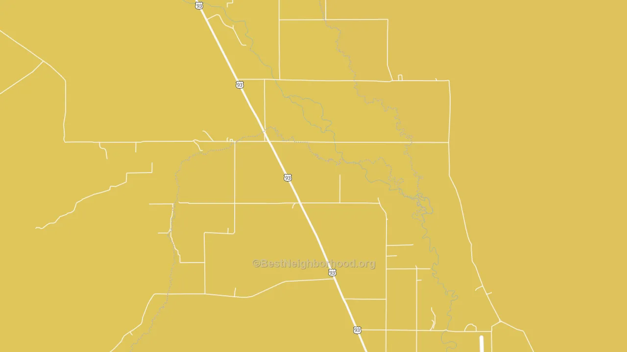 Map of the best neighborhoods in the Darlington area, with better matches in green and worse matches in red