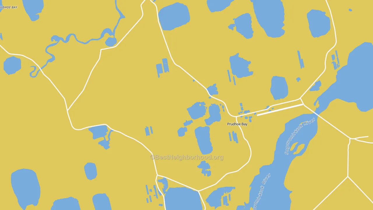 Map of the best neighborhoods in the Deadhorse area, with better matches in green and worse matches in red