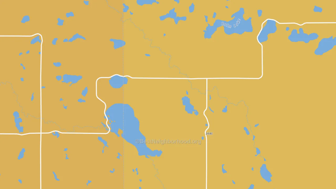 Map of the best neighborhoods in the Debs area, with better matches in green and worse matches in red