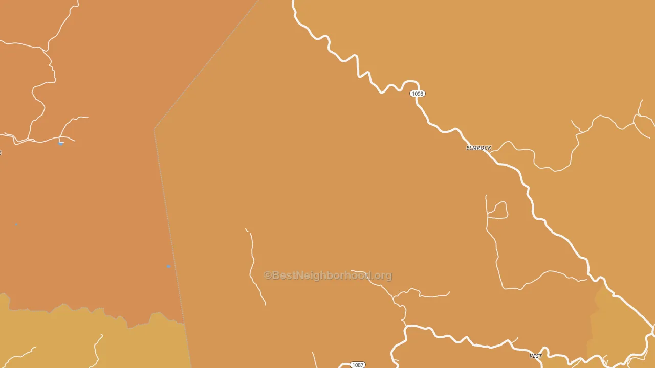 Map of the best neighborhoods in the Decoy area, with better matches in green and worse matches in red