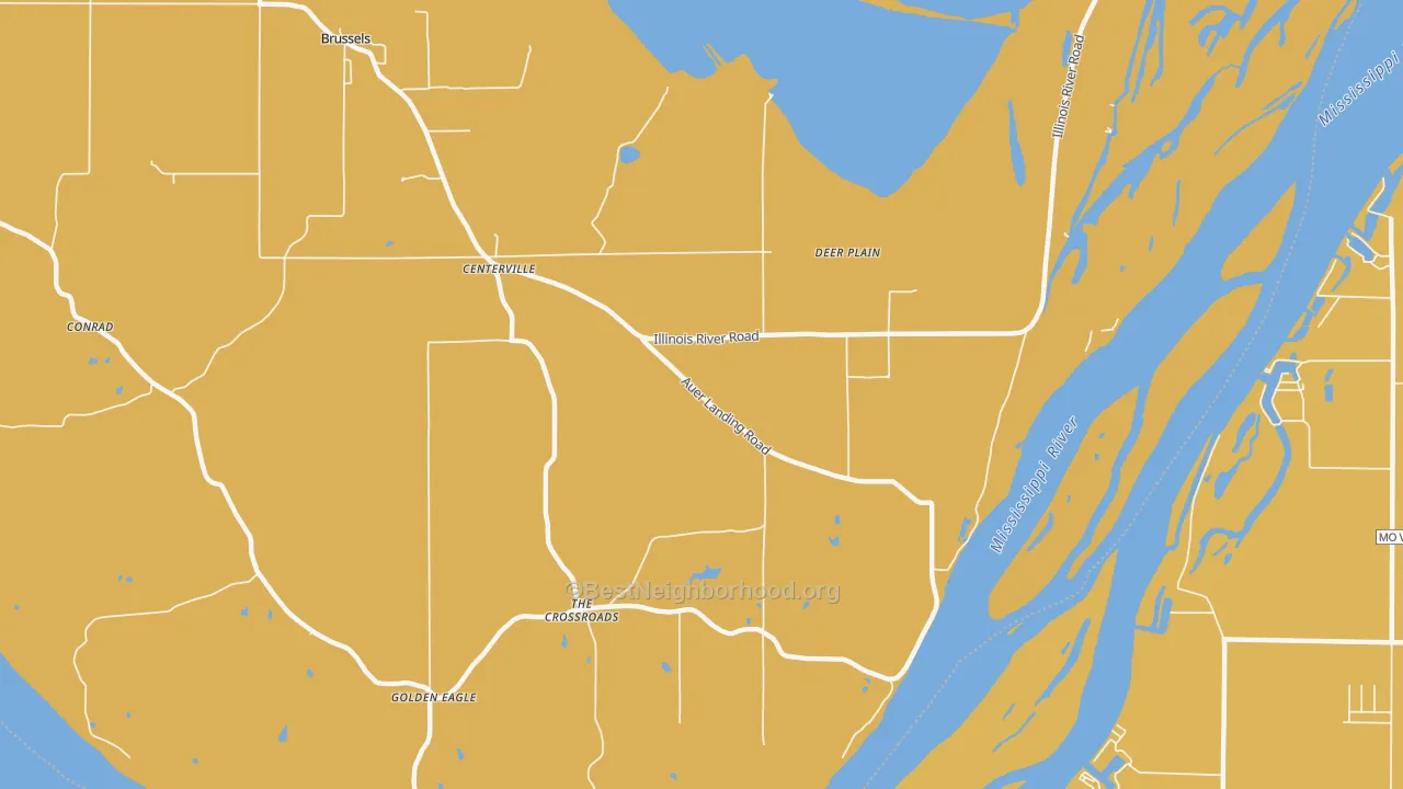 Map of the best neighborhoods in the Deer Plain area, with better matches in green and worse matches in red