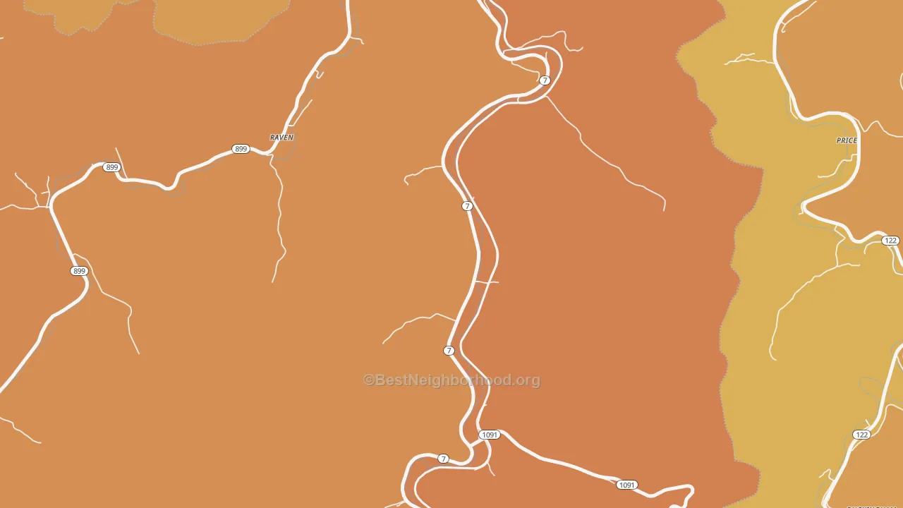 Map of the best neighborhoods in the Dema area, with better matches in green and worse matches in red