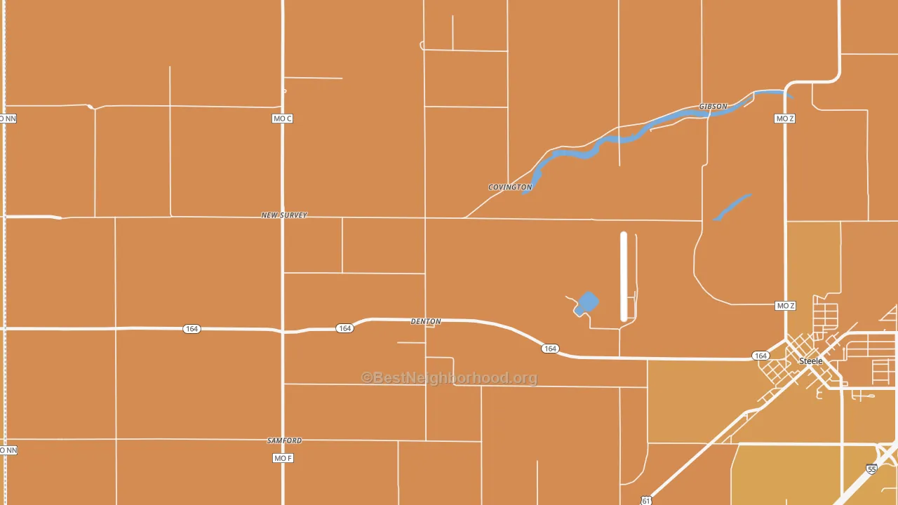 Map of the best neighborhoods in the Denton area, with better matches in green and worse matches in red